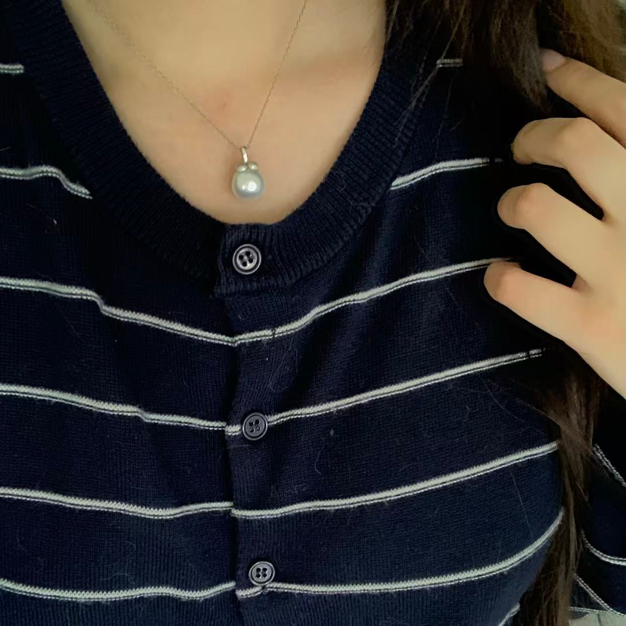 12-13mm Aurora Persimmon Australian White Pearl Necklace