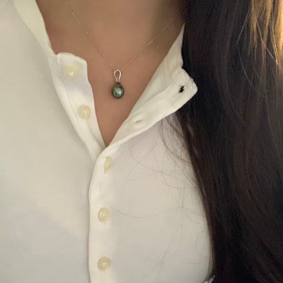 10-11mm Minimalist Tahitian Pearl Necklace