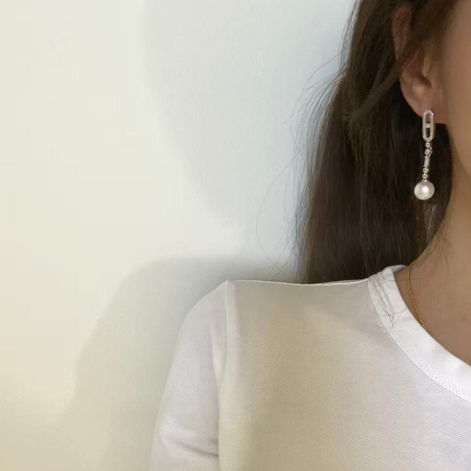 9-10mm Style A/B Freshwater Pearl Curb-Link Earrings