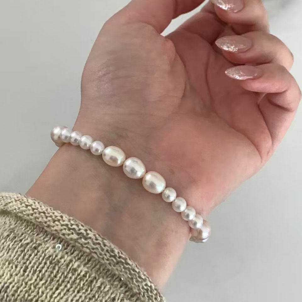4.5-7mm Handcrafted Aurora Freshwater Pearl Bracelet