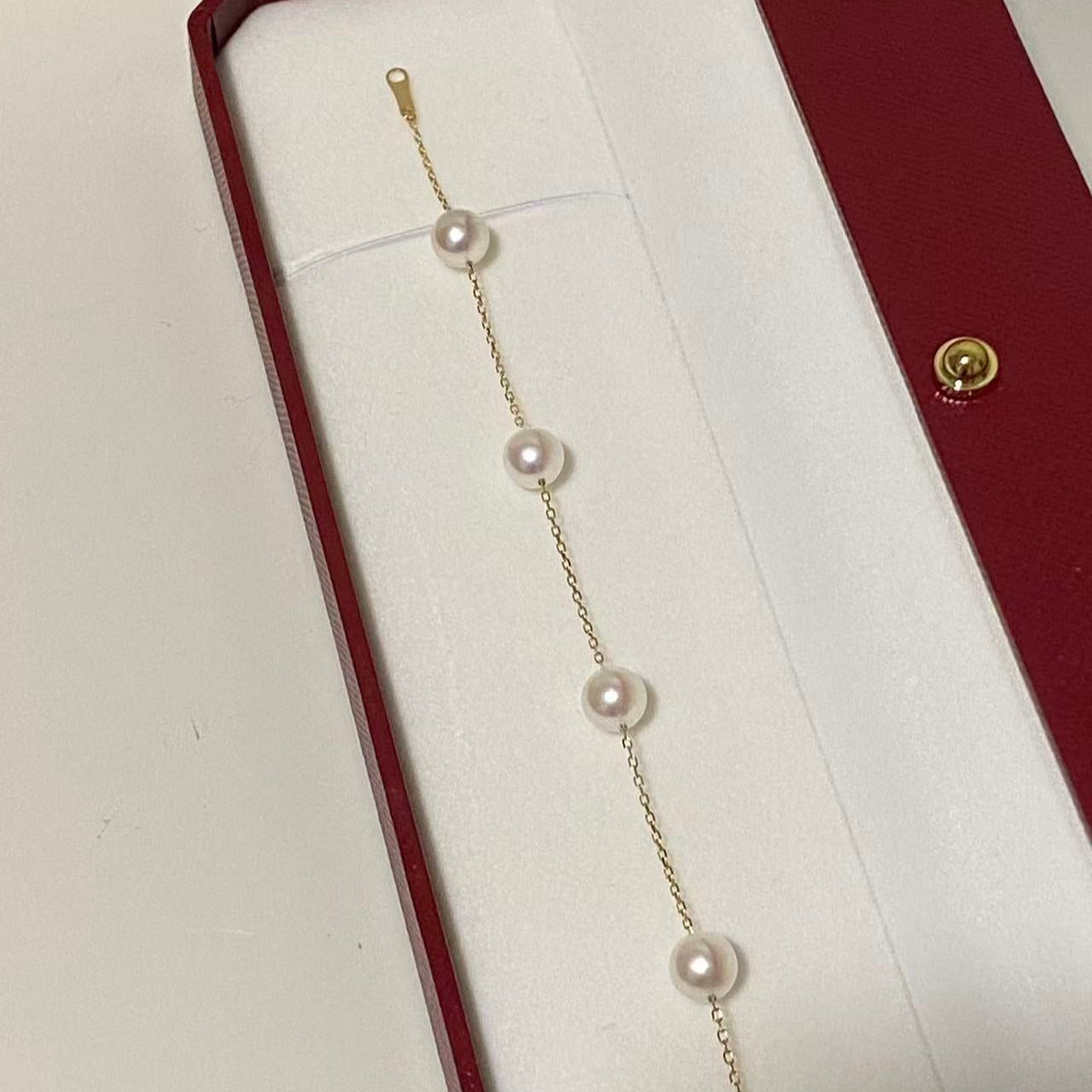 18K Gold Gypsophila Akoya Pearl Bracelet  AB18K0700