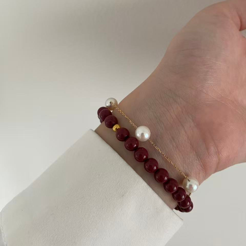 18K Gold Gypsophila Akoya Pearl Bracelet  AB18K0700