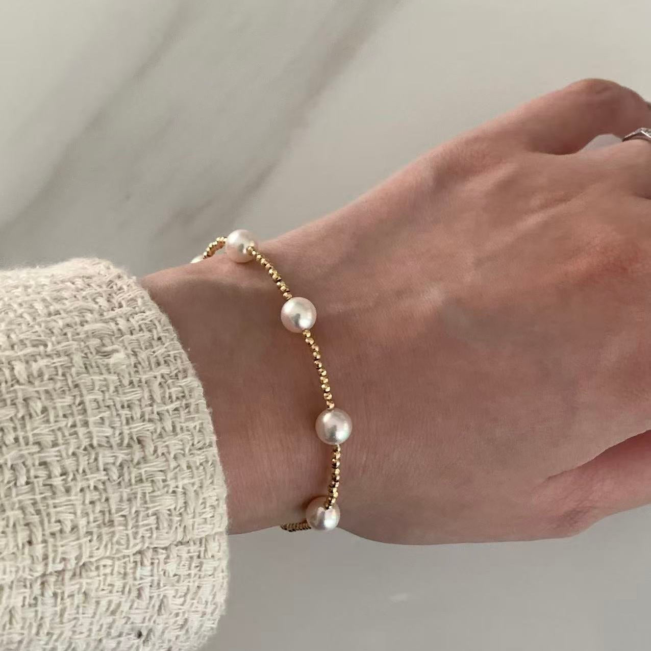 18K Gold Luna Akoya Pearl Bracelet