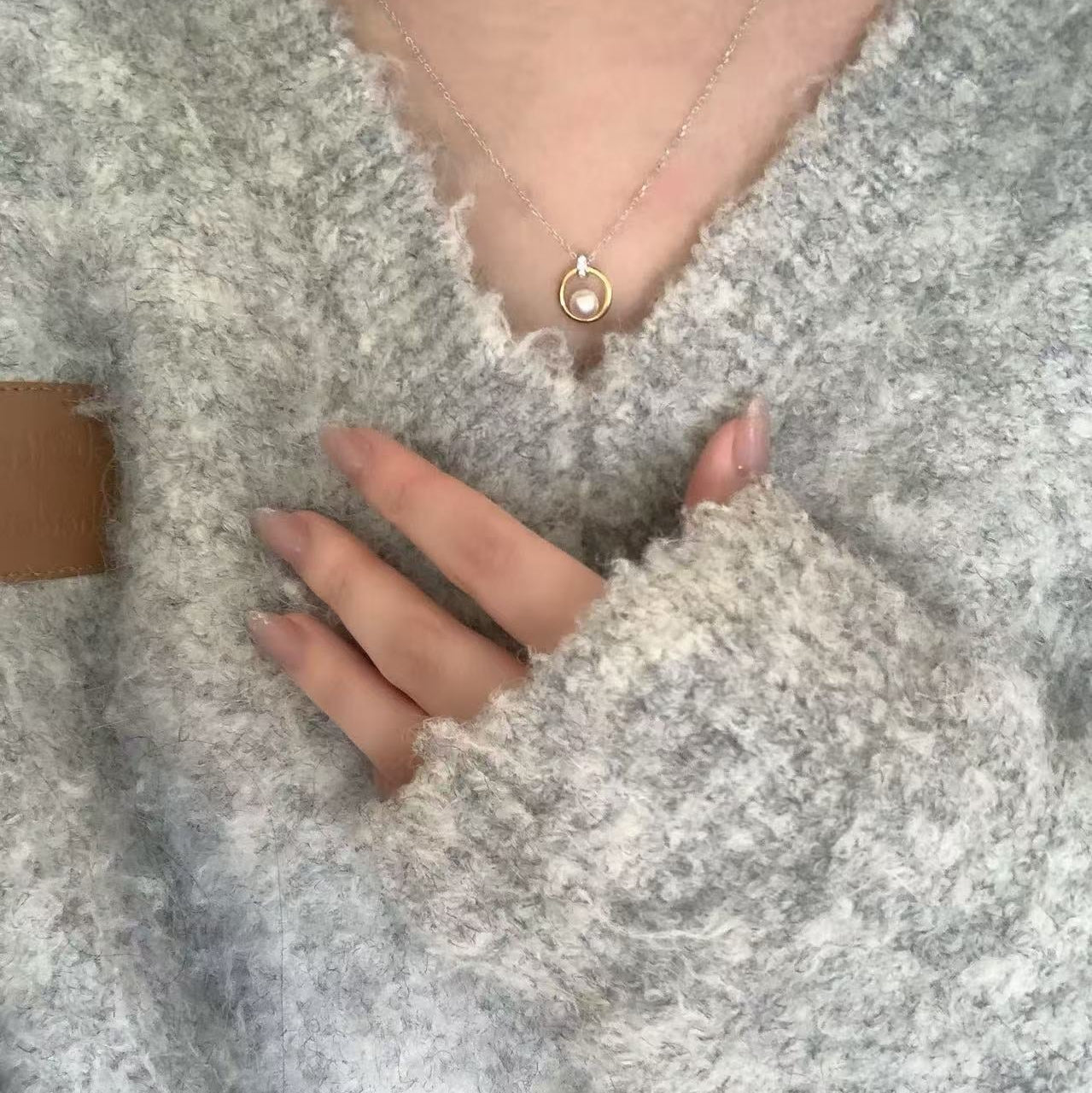 Akoya Pearl Double Halo Necklace