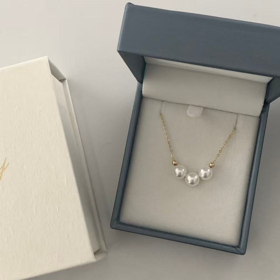7-7.5mm Triple Akoya Pearl Smile Necklace