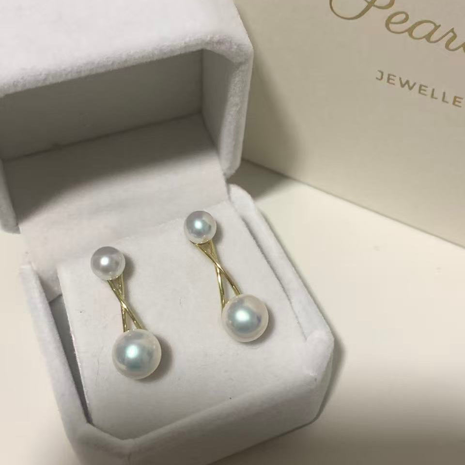 Cross-over Freshwater Pearl Earrings FESG0687
