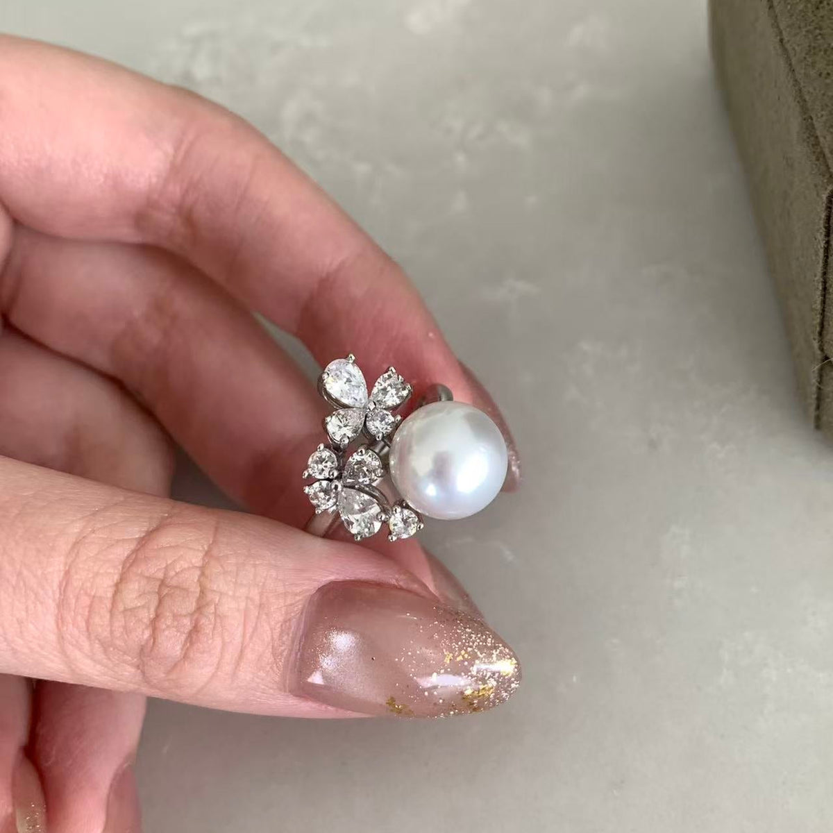 10-11mm Australian South Sea Pearl Blossom Ring