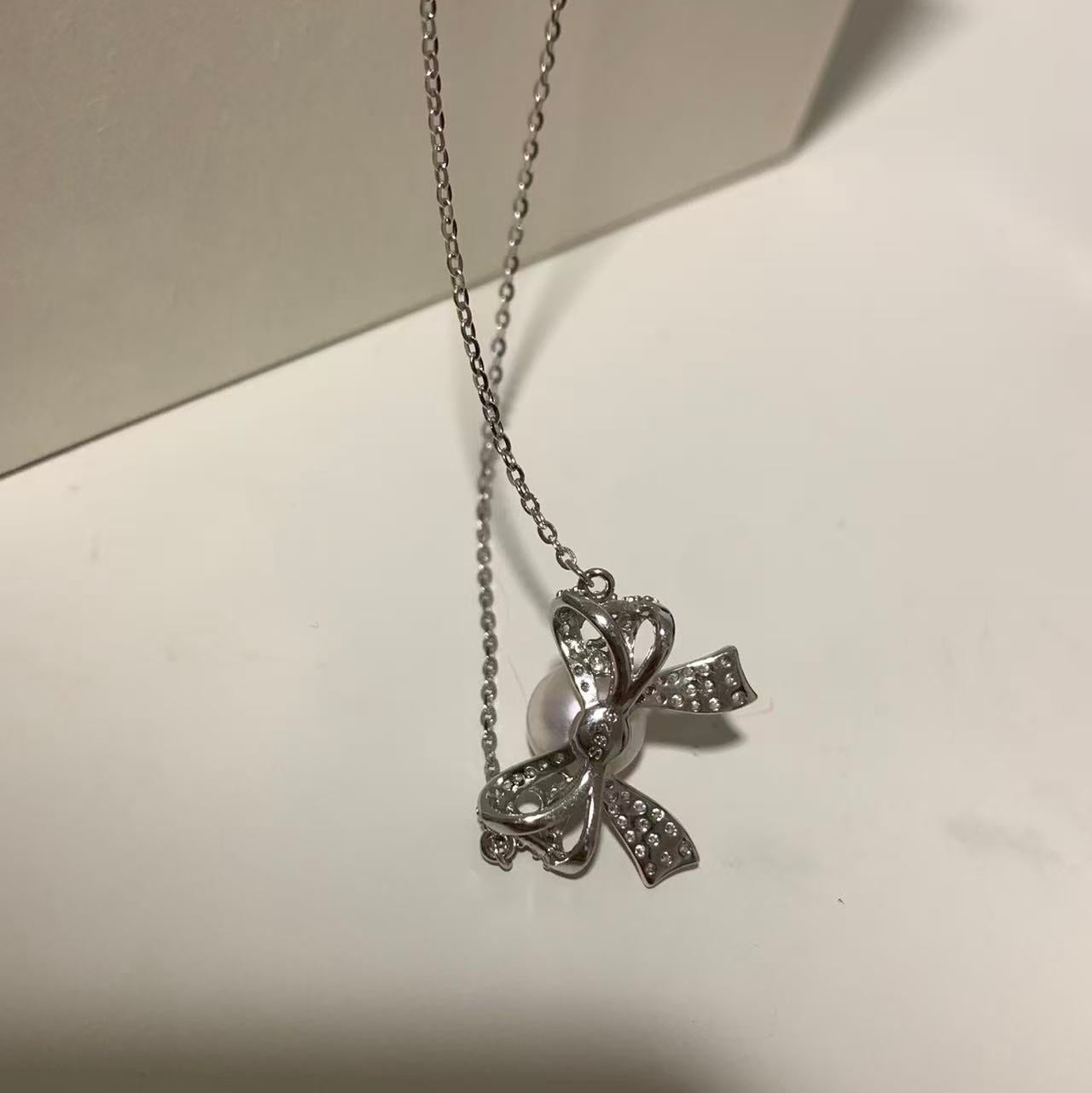 8mm Butterfly Bow Akoya Pearl Necklace