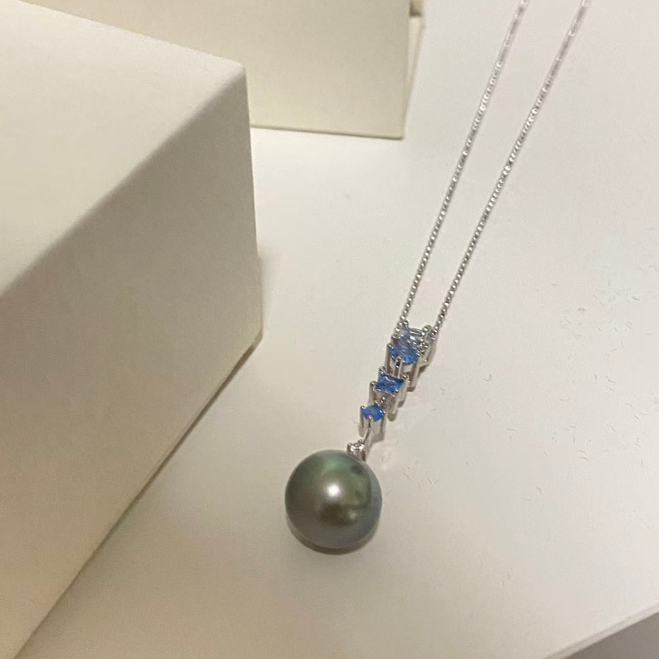 Blue ZirconTahitian Pearl Necklace