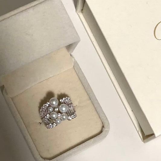 Lace Filigree Freshwater Pearl Ring FRS0356