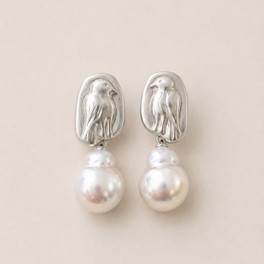12-13mm Twin Bird South Sea Pearl Earrings