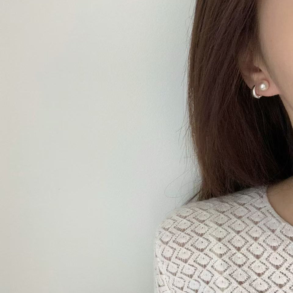7-7.5mm Akoya Golden Feather Pearl Stud Earrings