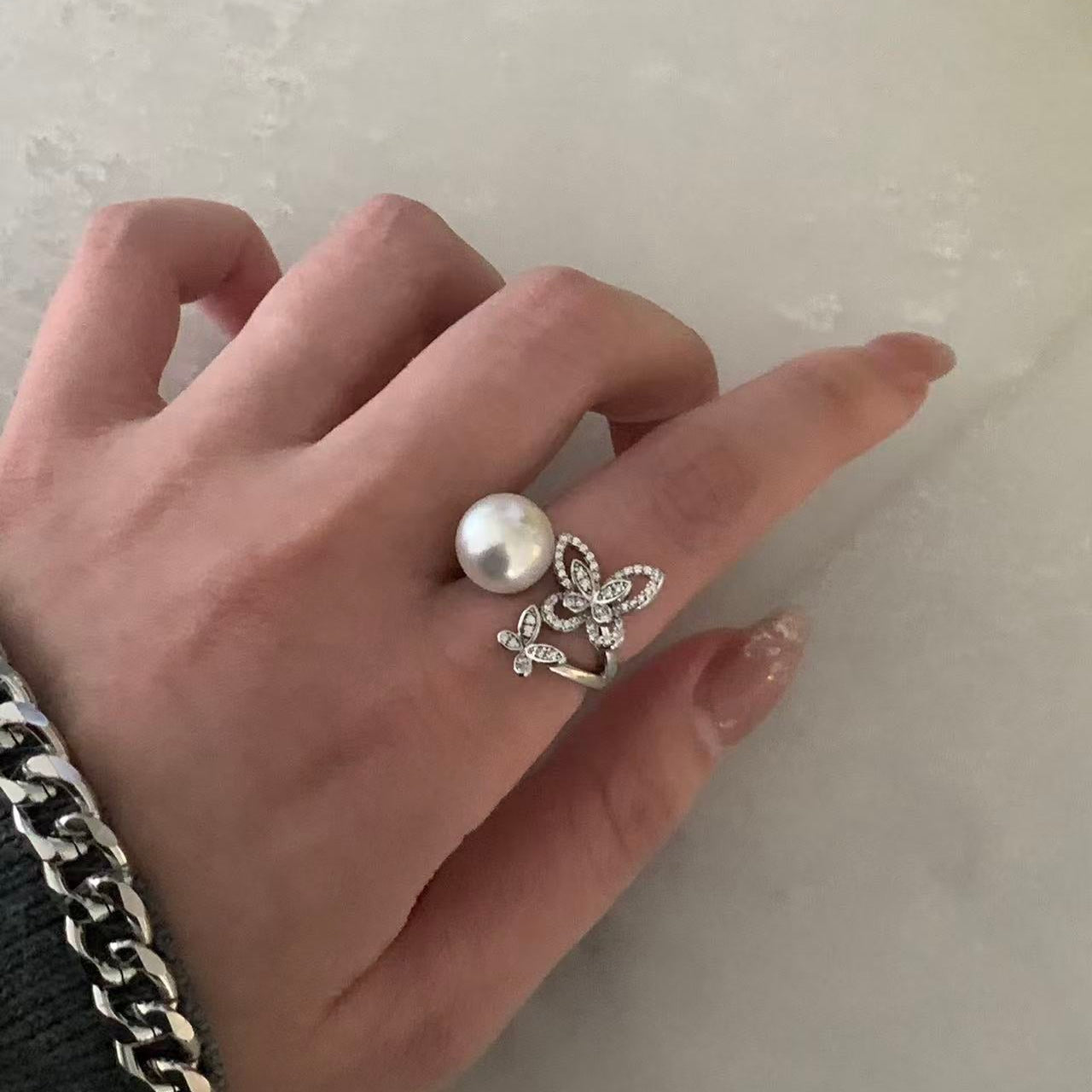 10-11mm Twin Butterfly Australian South Sea Pearl Ring