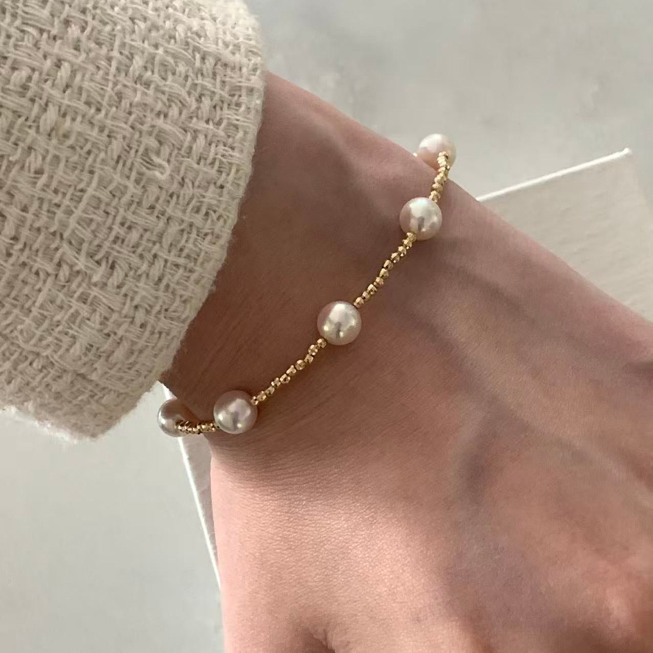 18K Gold Luna Akoya Pearl Bracelet