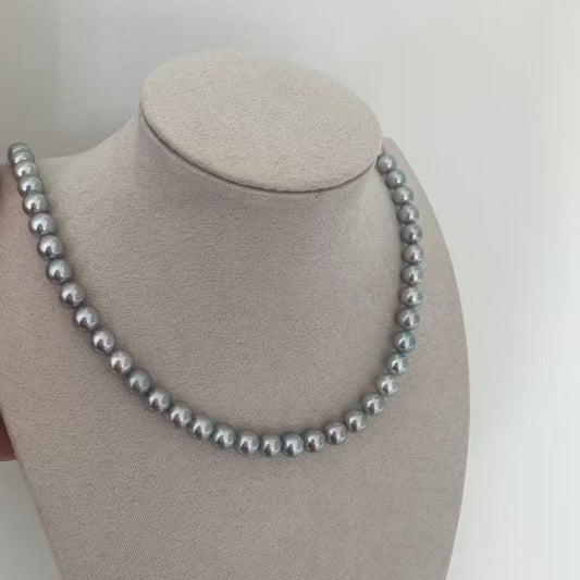 6-6.5mm Sky Mirror Akoya Gray Pearl Strands