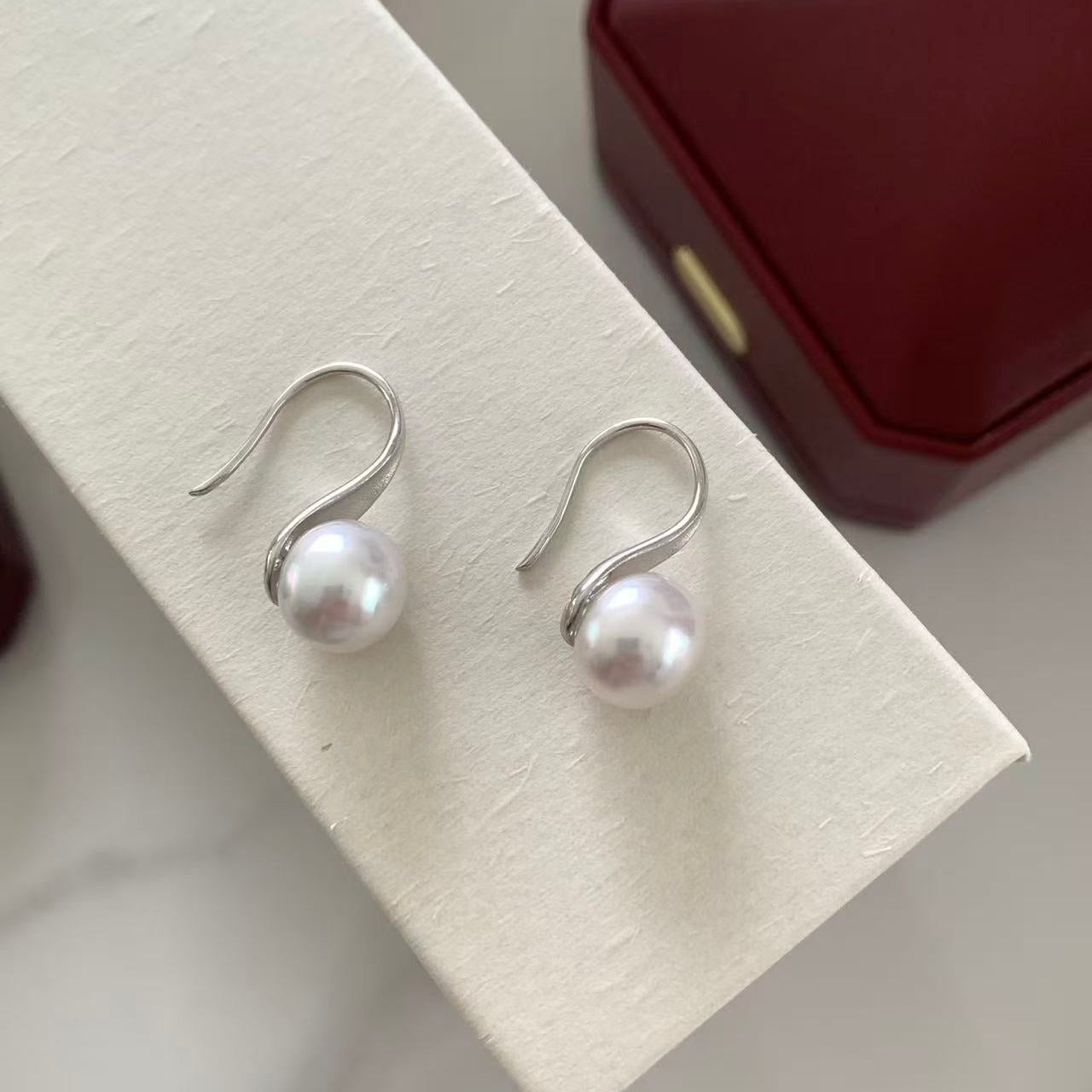 Sterling Silver South Sea Pearl High Heel Earrings