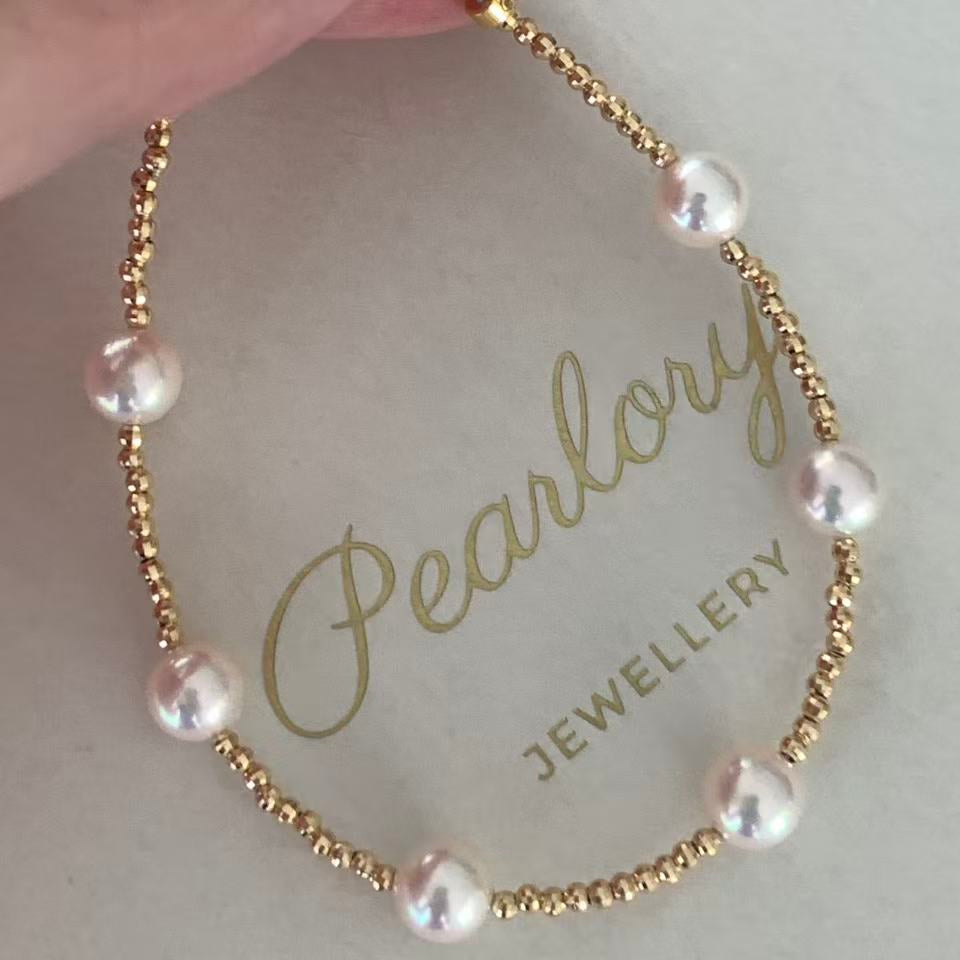 18K Gold Luna Akoya Pearl Bracelet