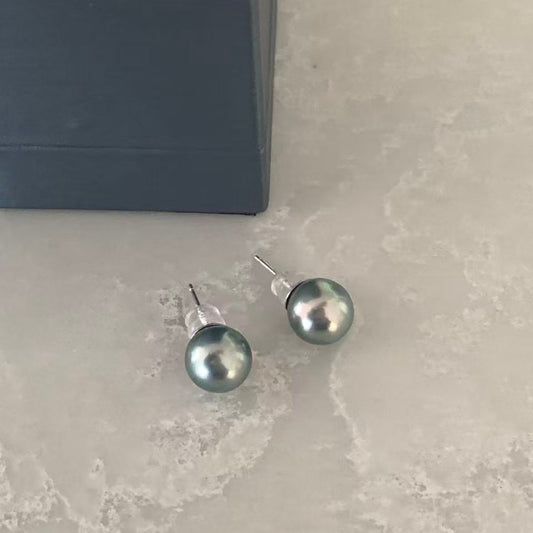 9.5mm Tahitian Pearl Stud Earrings