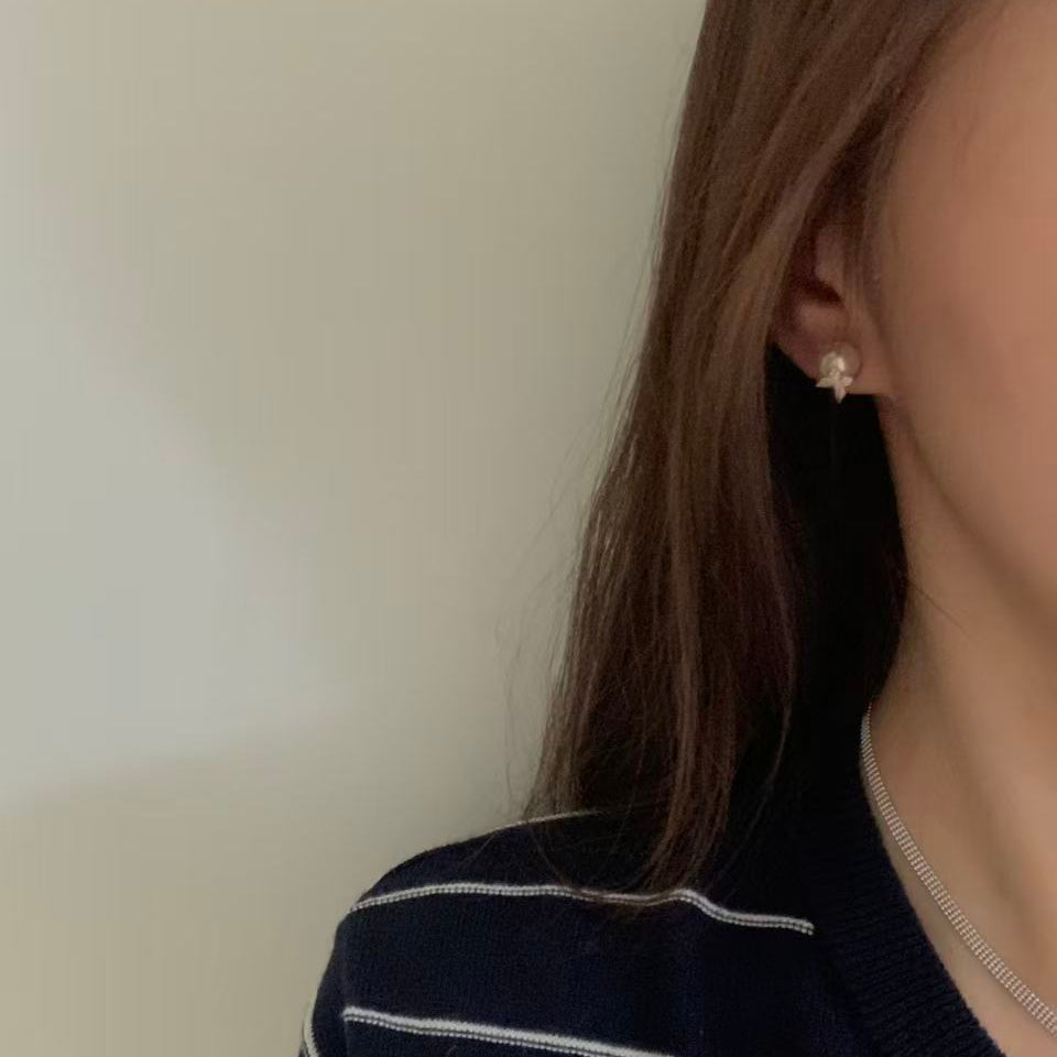 18K Gold Butterfly Akoya Pearl Stud Earrings