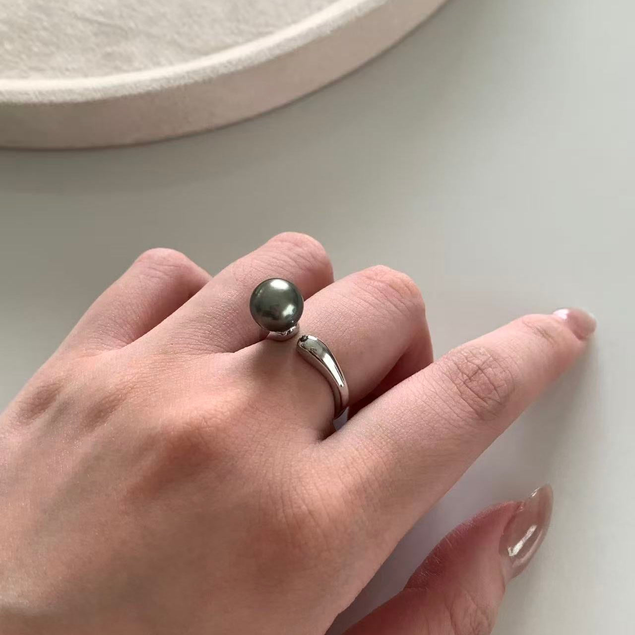 9mm Tahitian Pearl Statement Ring