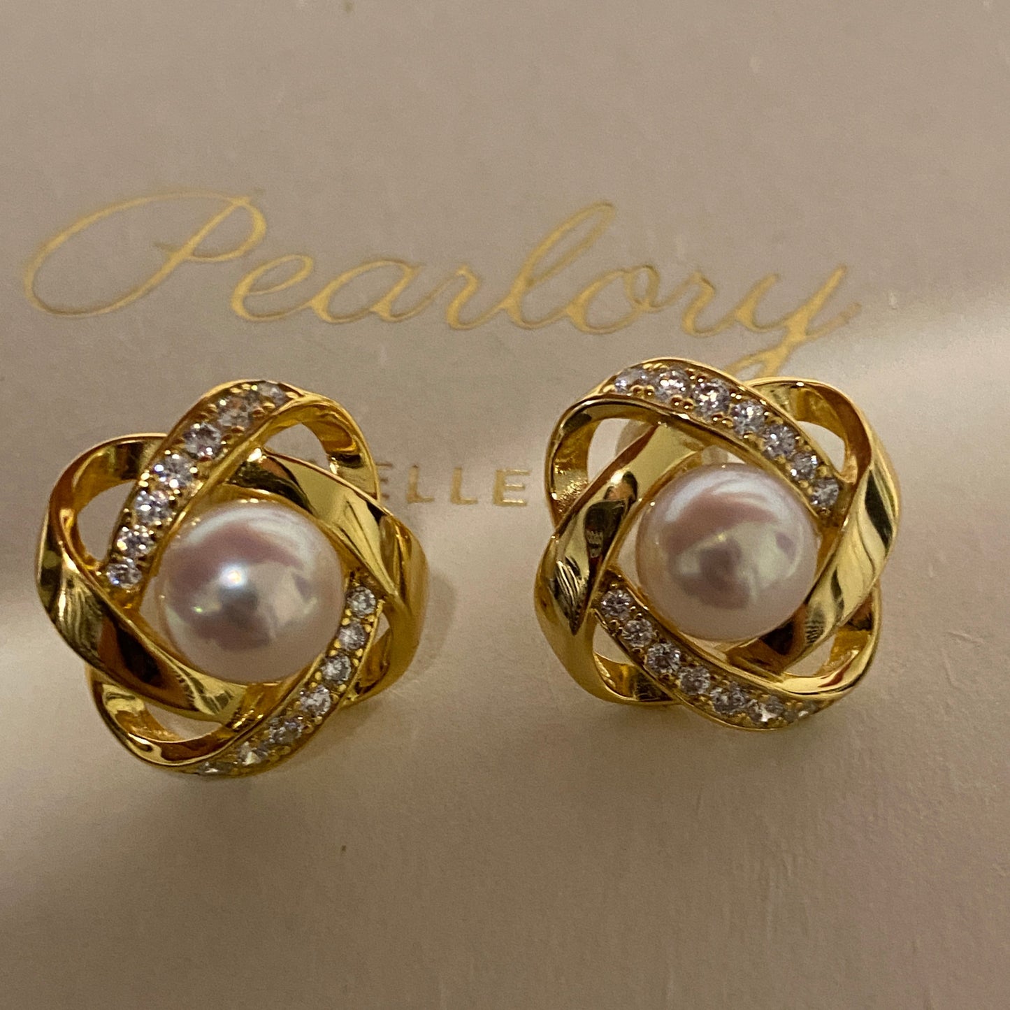 7.5-8mm Ribbon Akoya Pearl Earrings AESG7980