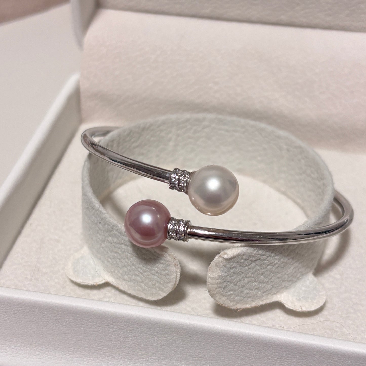(Pre-order) Simple Double Freshwater Pearl Bracelet - Silver