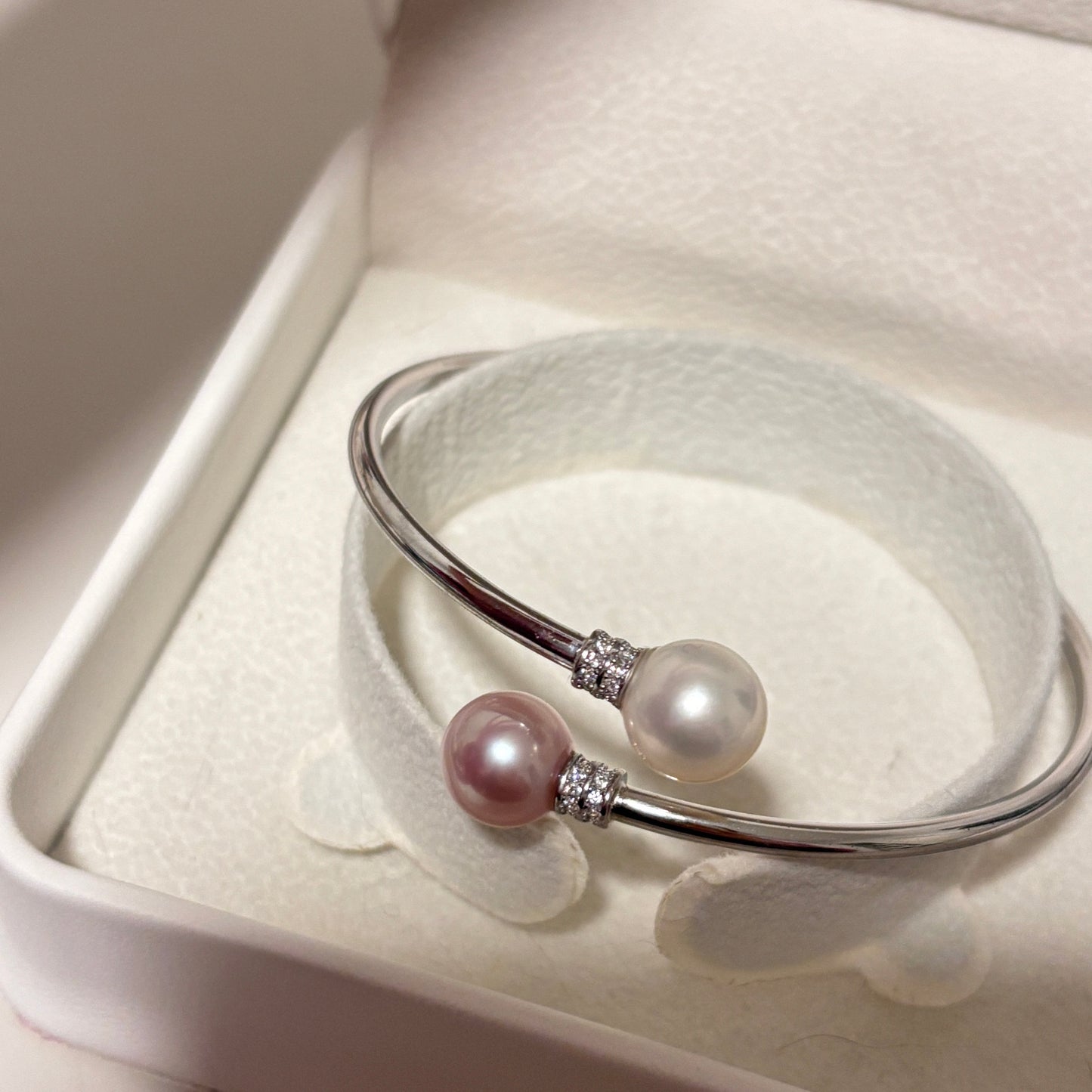 (Pre-order) Simple Double Freshwater Pearl Bracelet - Silver