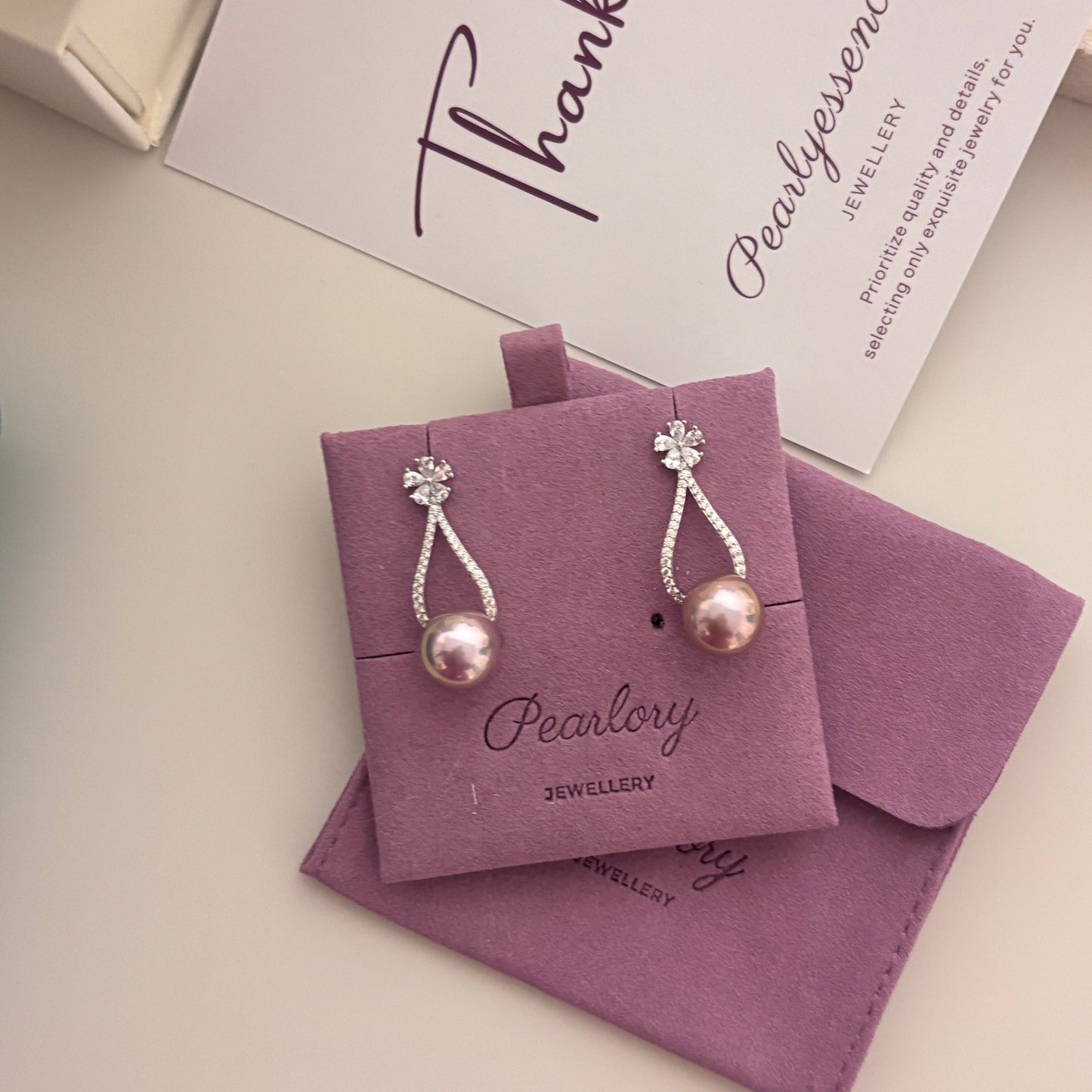 10-11mm Aurora Pink Freshwater Pearl Earrings FES1090
