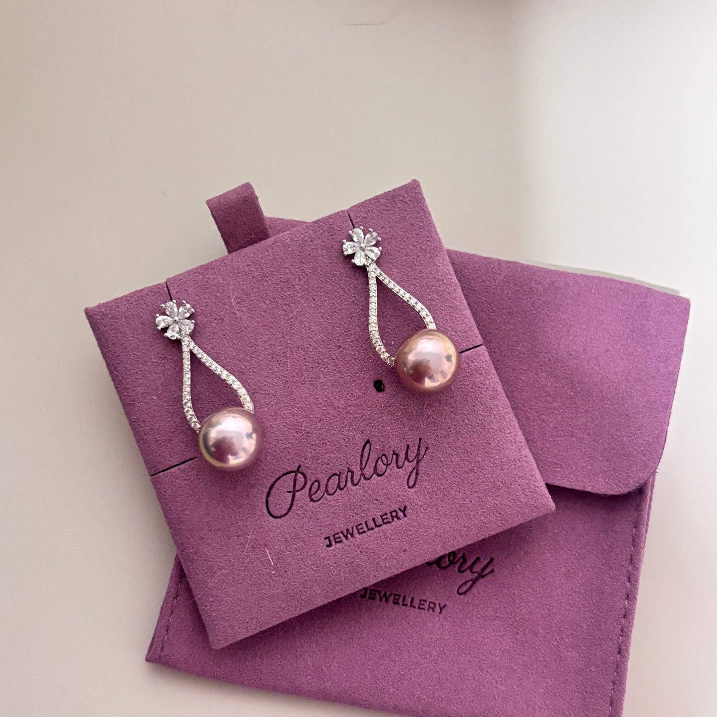 10-11mm Aurora Pink Freshwater Pearl Earrings FES1090