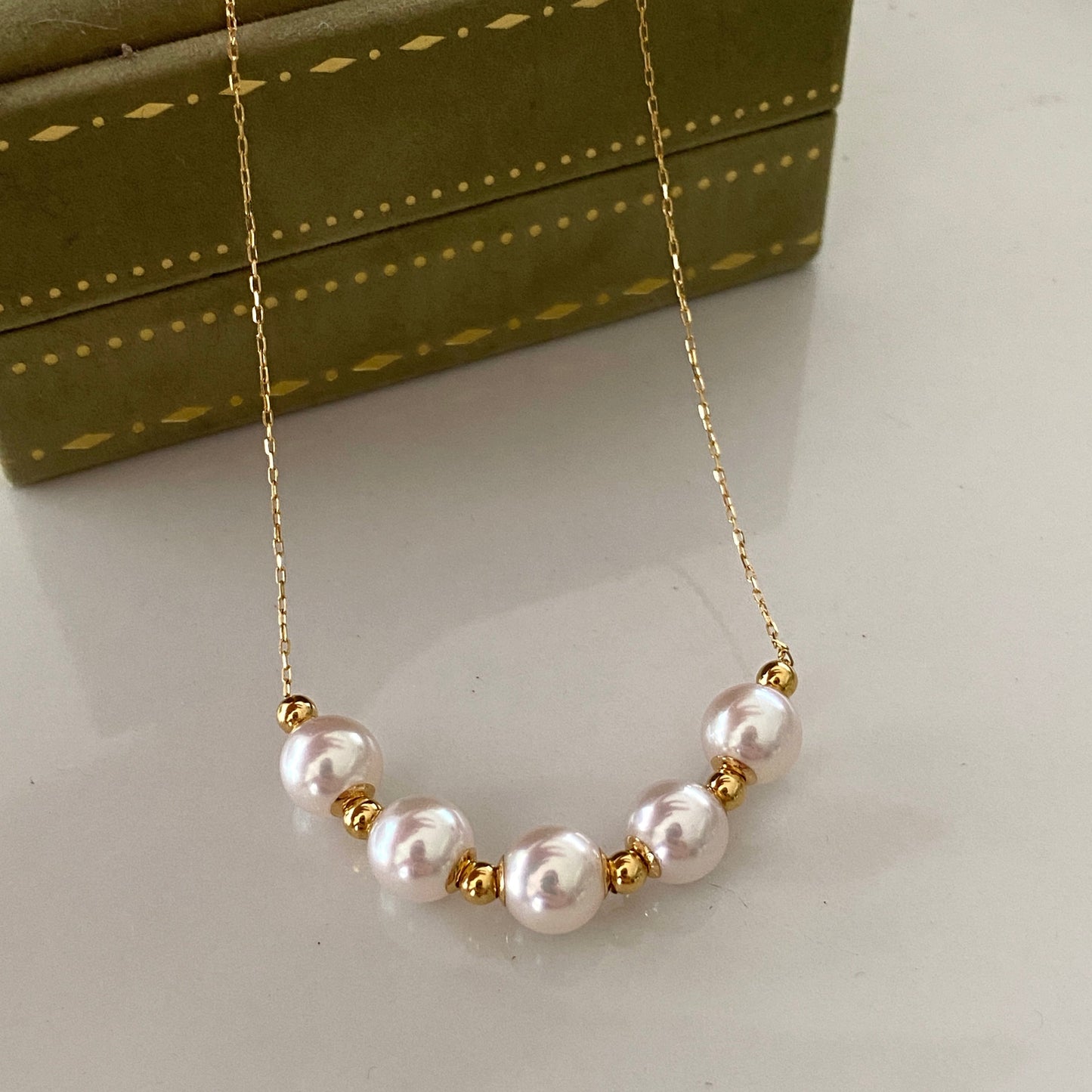 18K Gold Smile Akoya Pearl Necklace AN18K7500