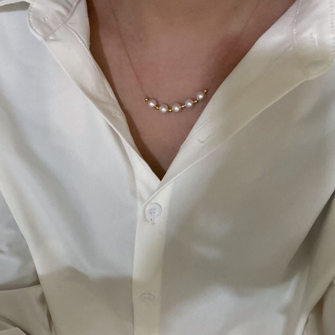 18K Gold Smile Akoya Pearl Necklace AN18K7500