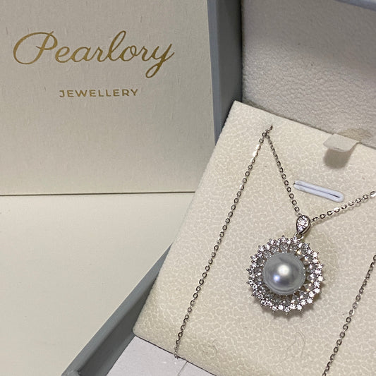 10-11mm Sliver Blue Australian South Sea Necklace
