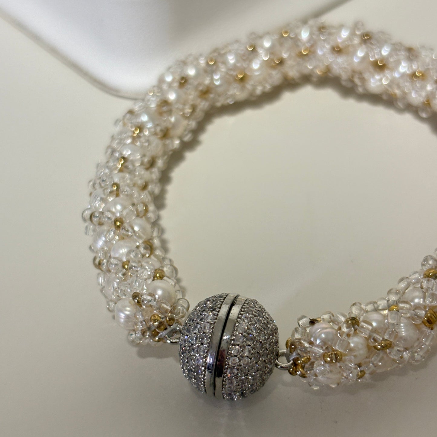 Hand-woven Aurora Freshwater Pearl Bracelet