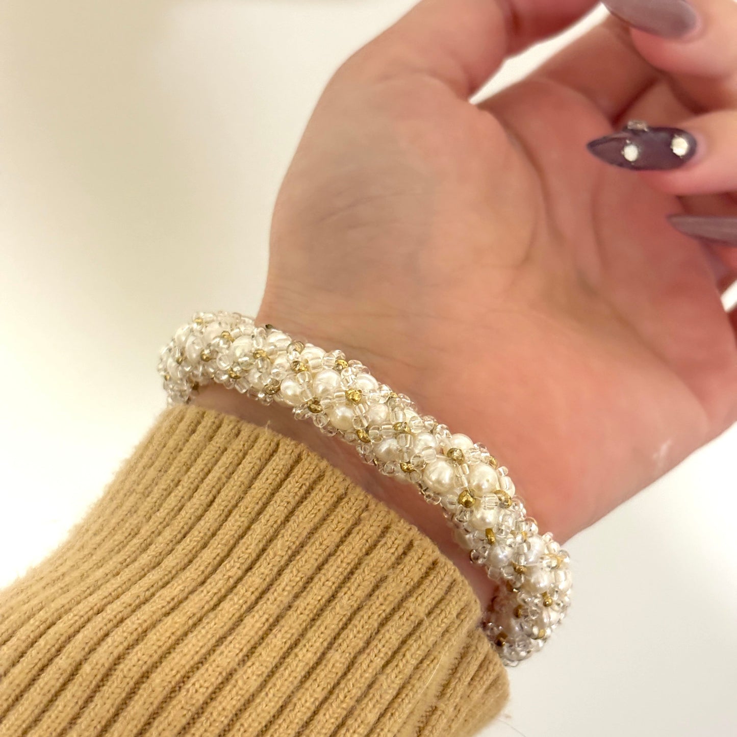 Hand-woven Aurora Freshwater Pearl Bracelet