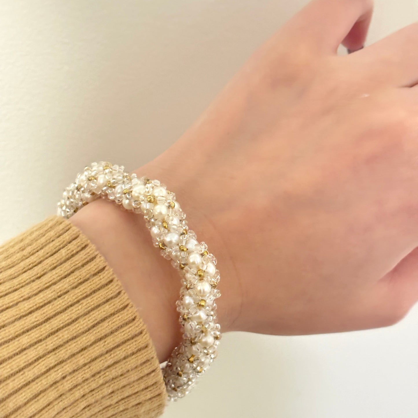 Hand-woven Aurora Freshwater Pearl Bracelet