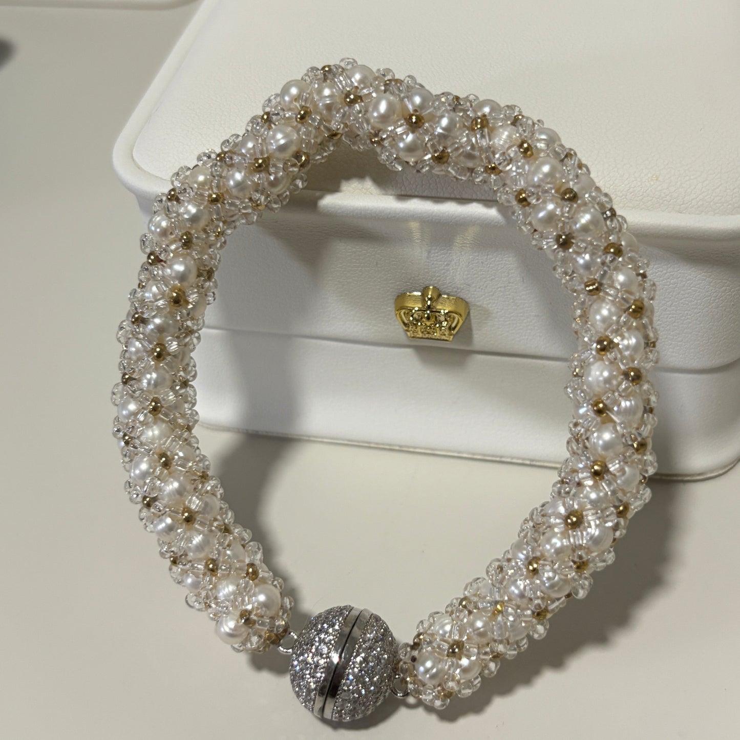 Hand-woven Aurora Freshwater Pearl Bracelet