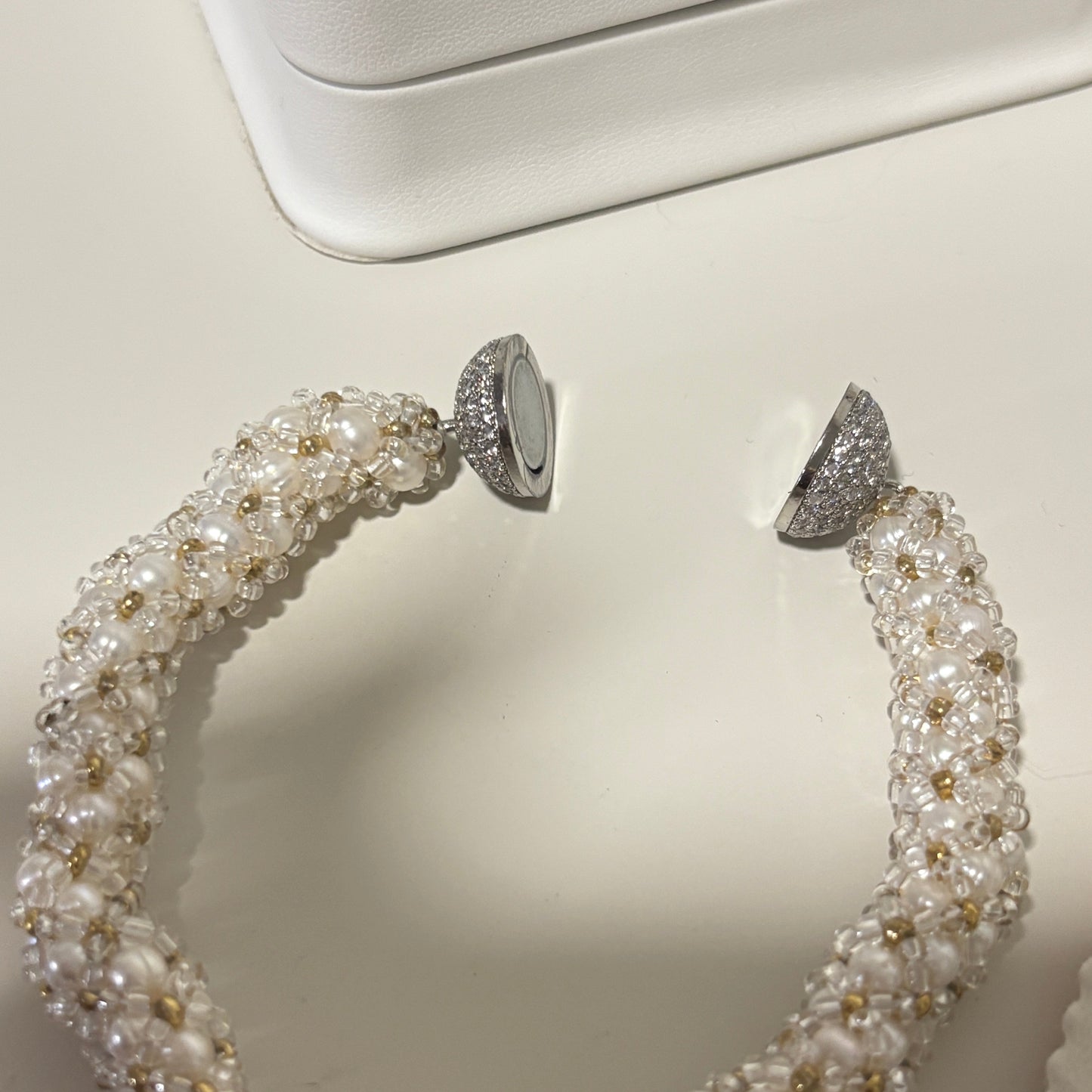 Hand-woven Aurora Freshwater Pearl Bracelet