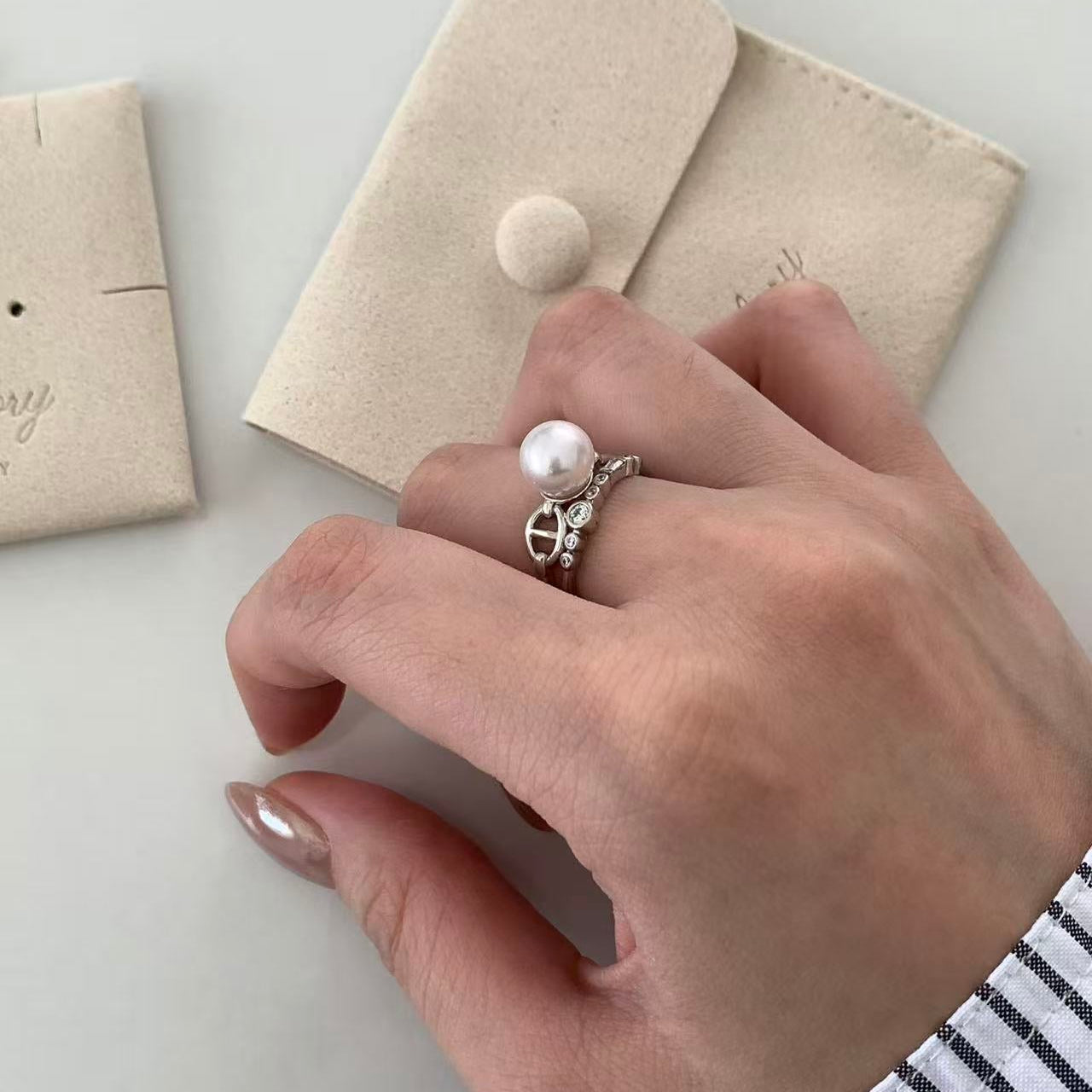 Bubble Akoya Pearl Ring