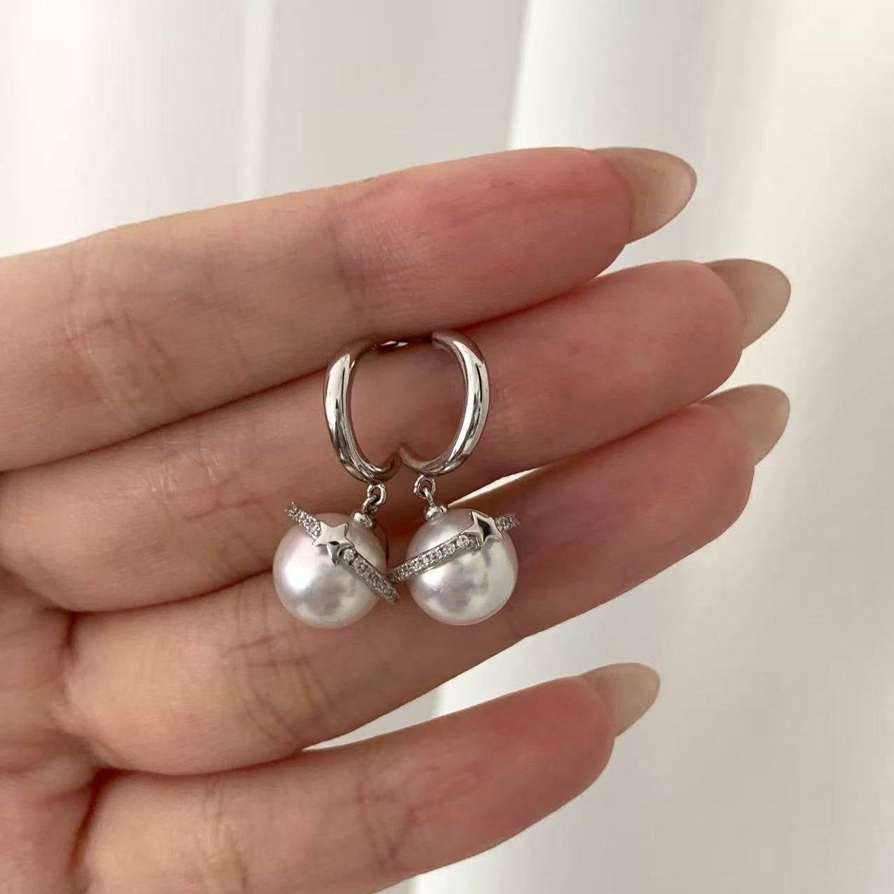 Australian South Sea Pearl Planet Earrings
