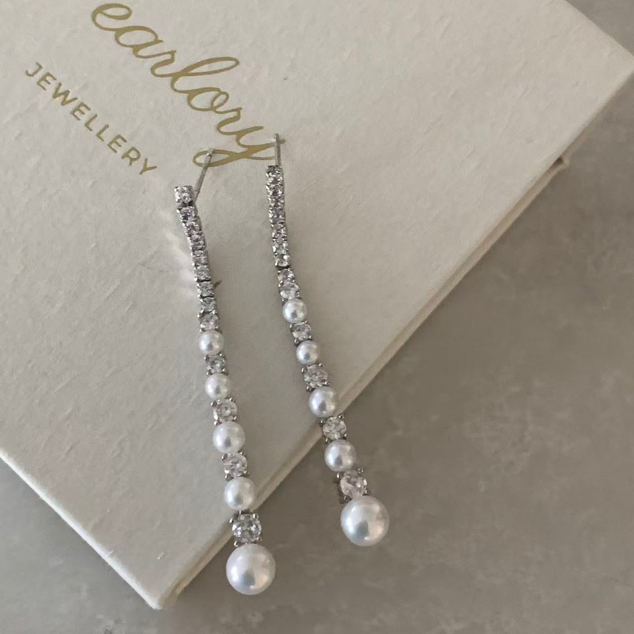 3.5-6mm Multi-pearl Tassel Earrings