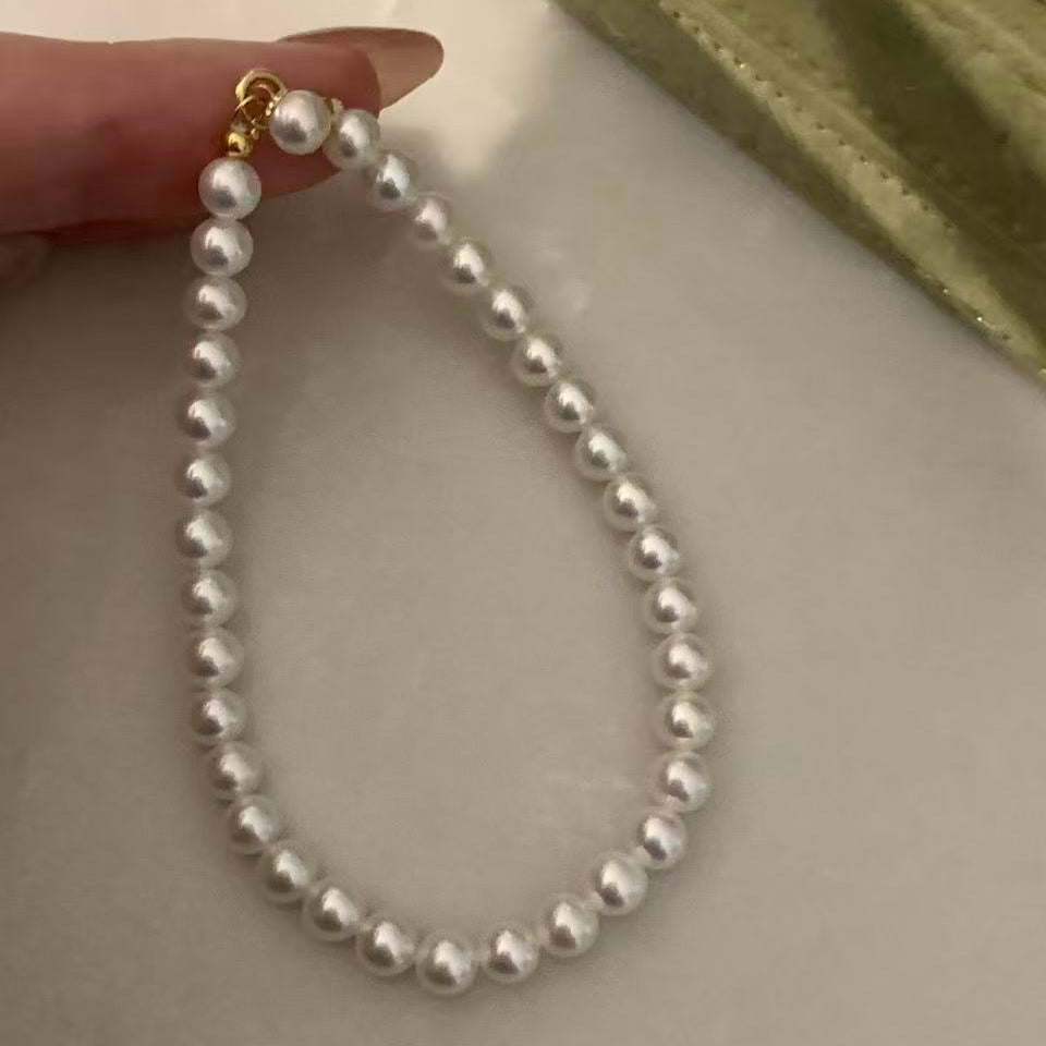 18K Gold Light Bulb Freshwater Pearl Bracelet