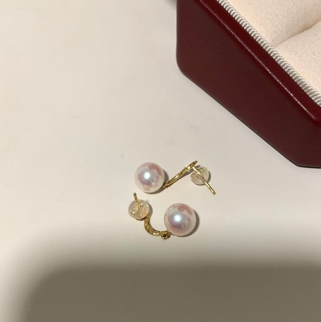18K Gold Akoya Star and Moon Earrings