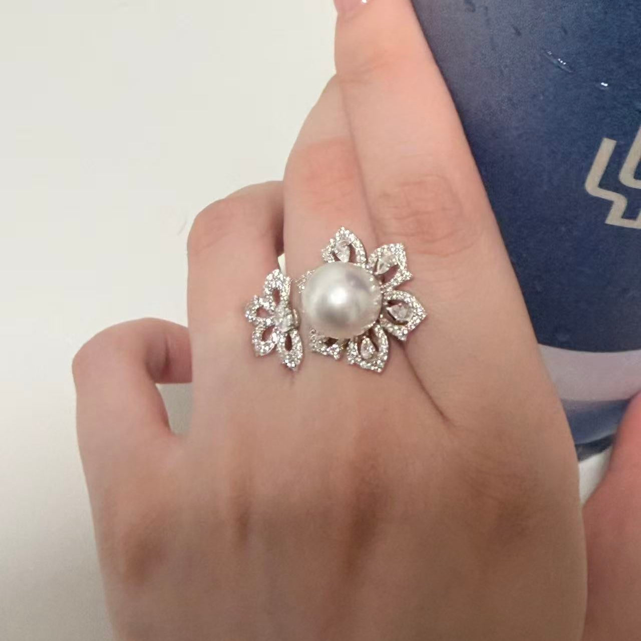 11mm Twin Blossom Australian South Sea Pearl Ring