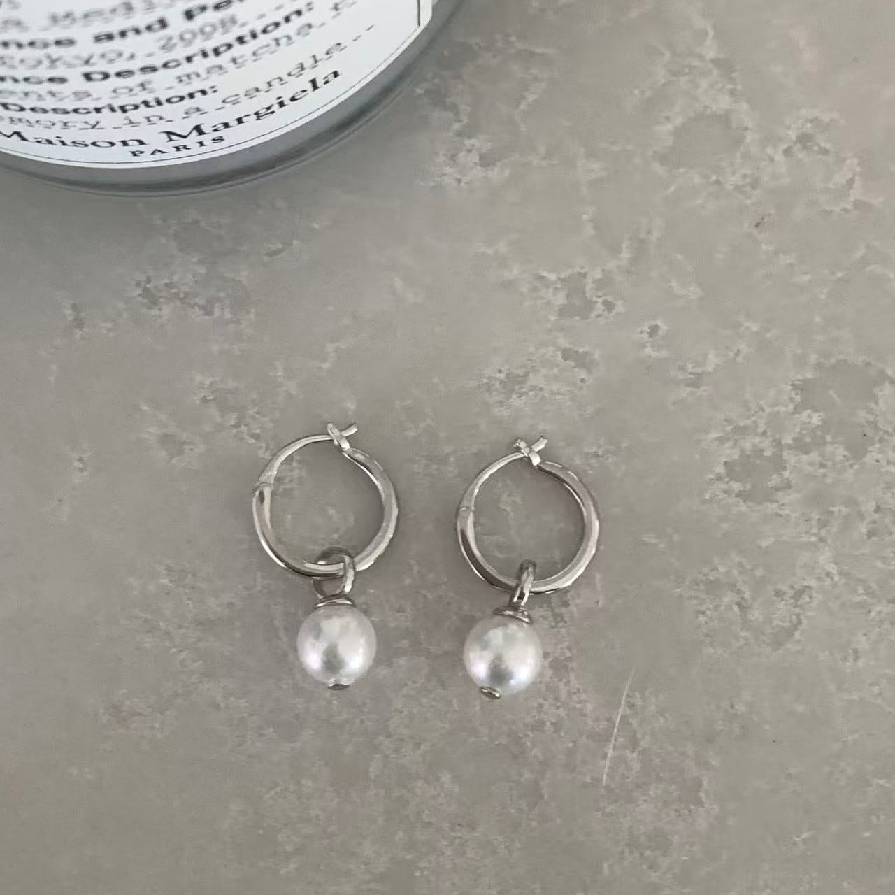 7-7.5mm Akoya Pearl Hoop Earrings