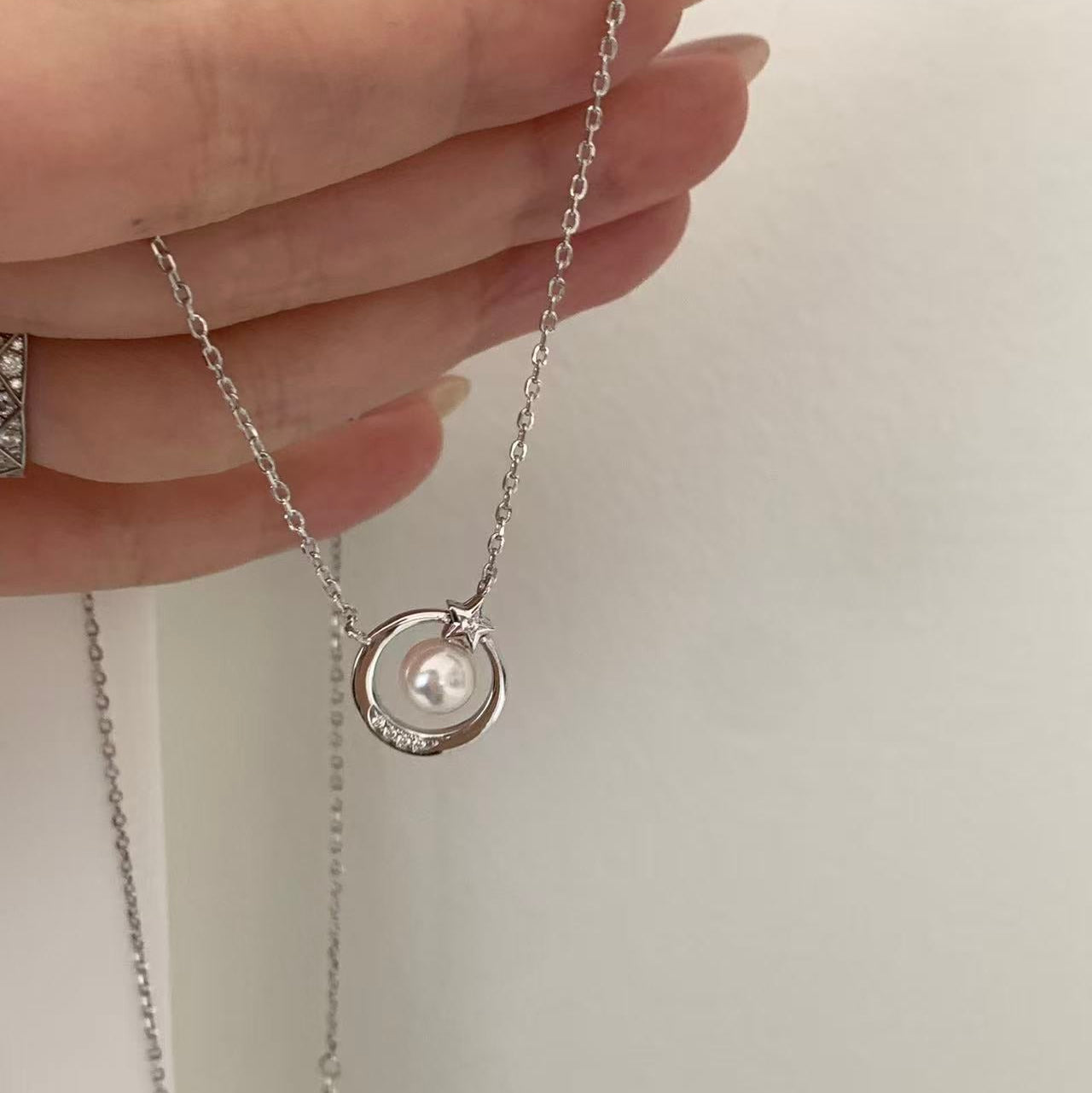 (Pre-order) Akoya Star Moon Necklace - Silver