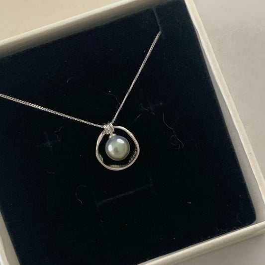 9.3mm Interlocking Circle Tahitian Pearl Necklace