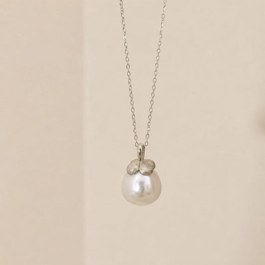 12-13mm Aurora Persimmon Australian White Pearl Necklace
