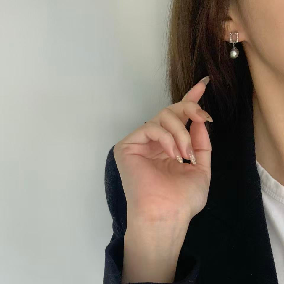 Mini Geometric Tahitian Pearl Stud Earrings