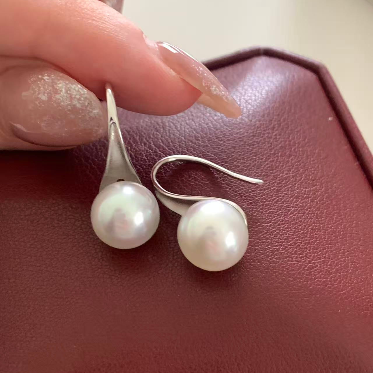 Sterling Silver South Sea Pearl High Heel Earrings