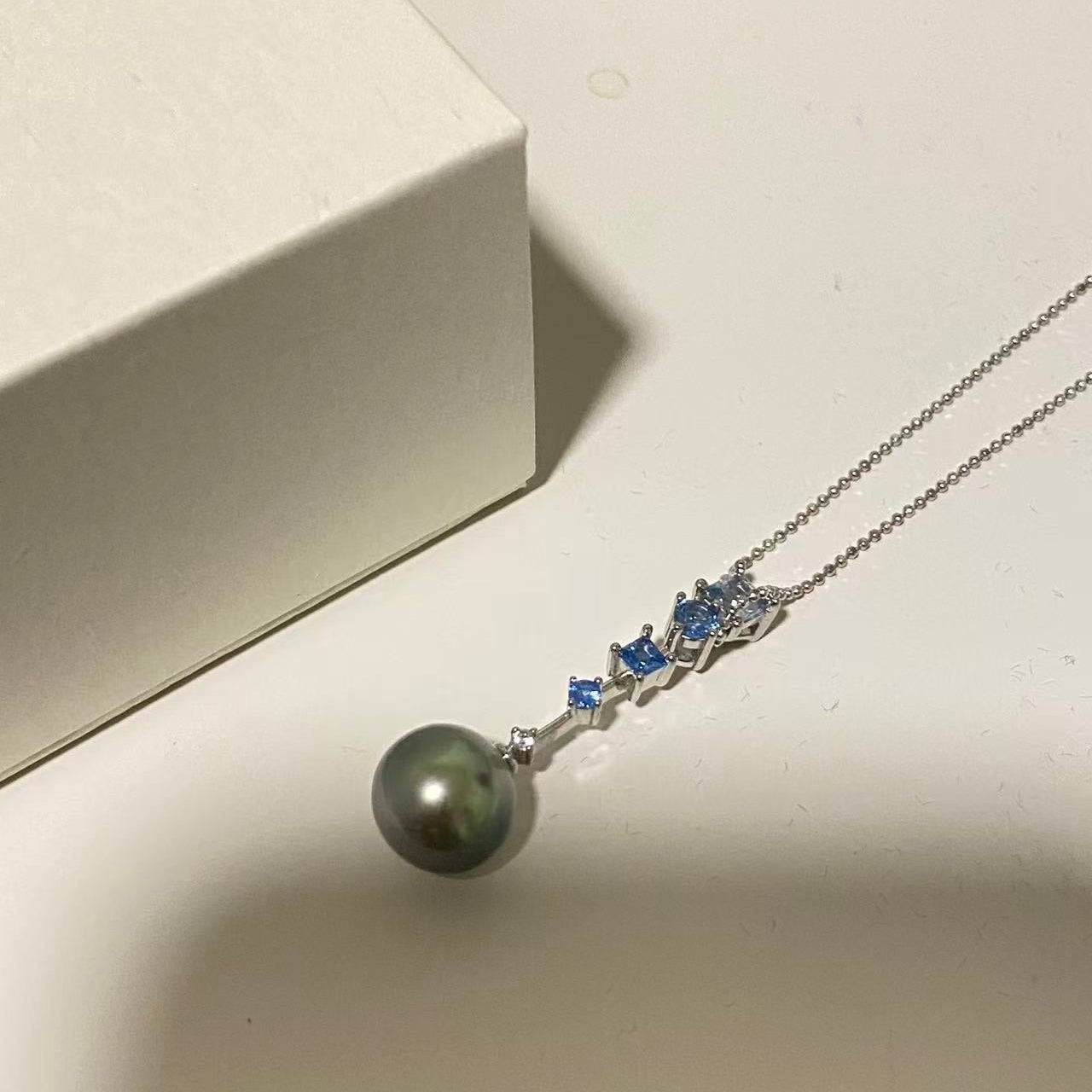Blue ZirconTahitian Pearl Necklace